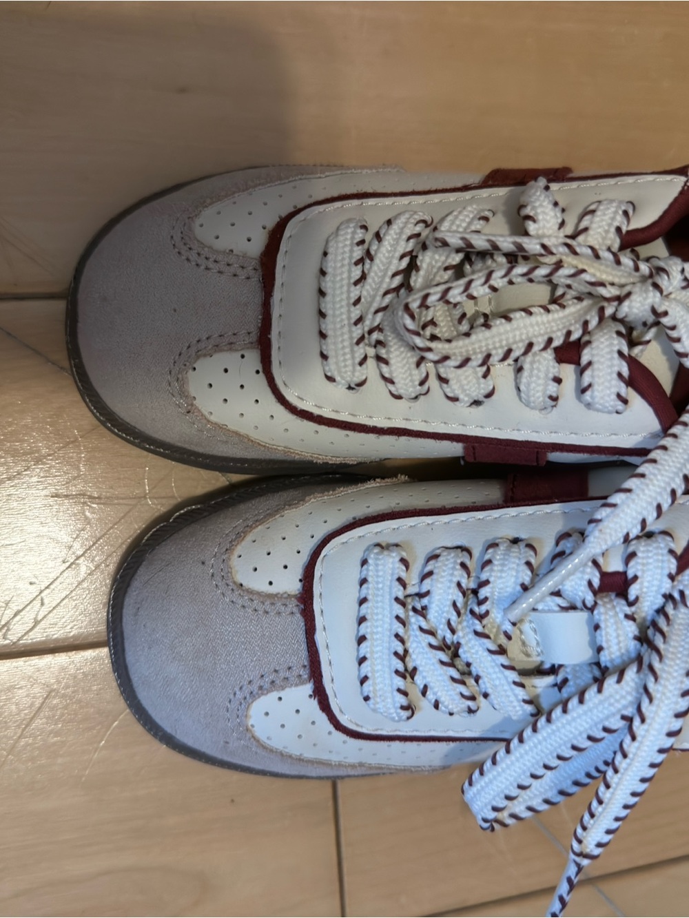 Zara Kids Sneakers in White and Maroon